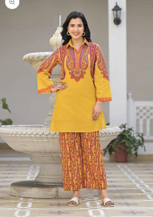 Printed Cotton Co-ord Set with Pant