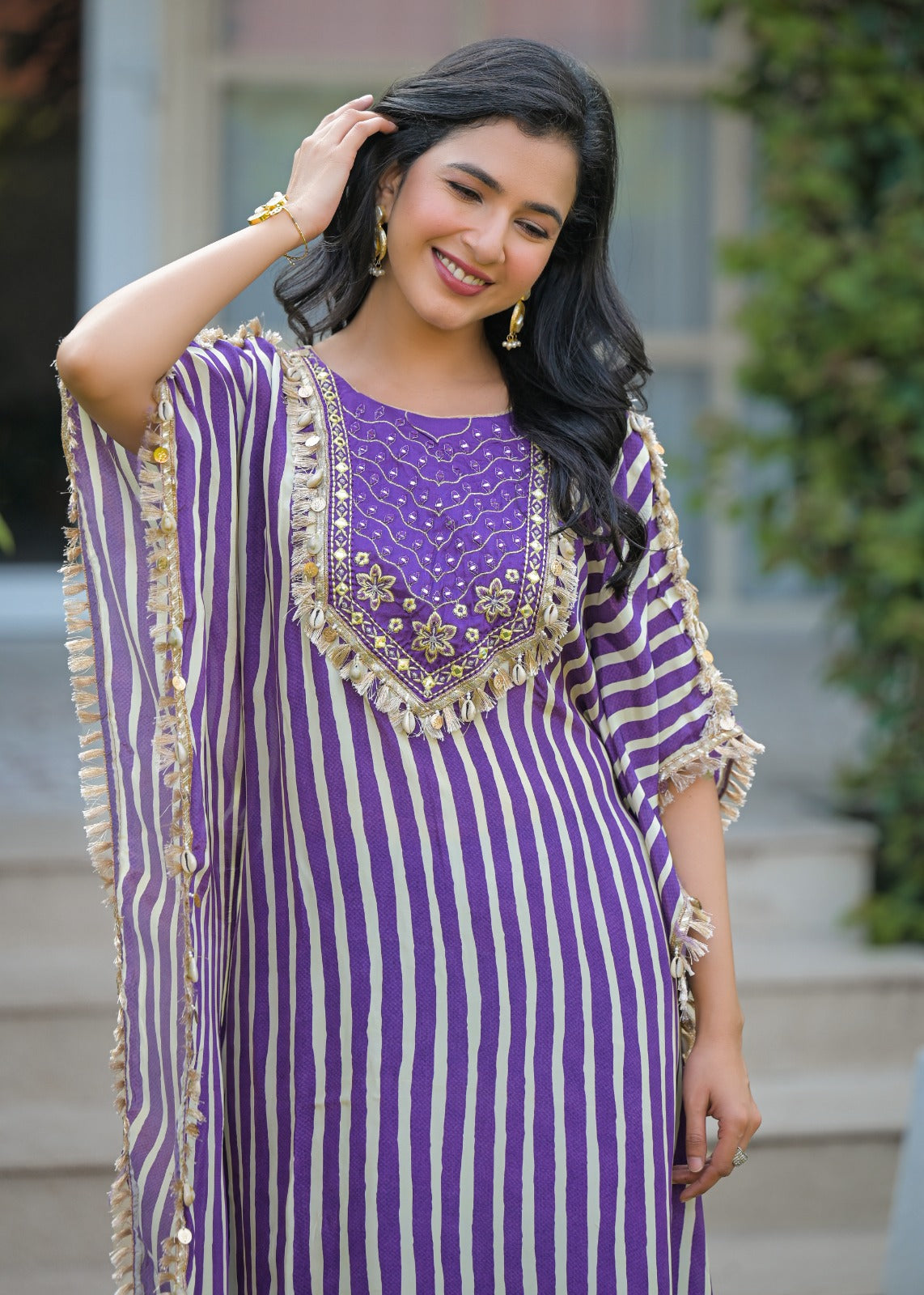 Kaftan Cotton Suit with Plazo