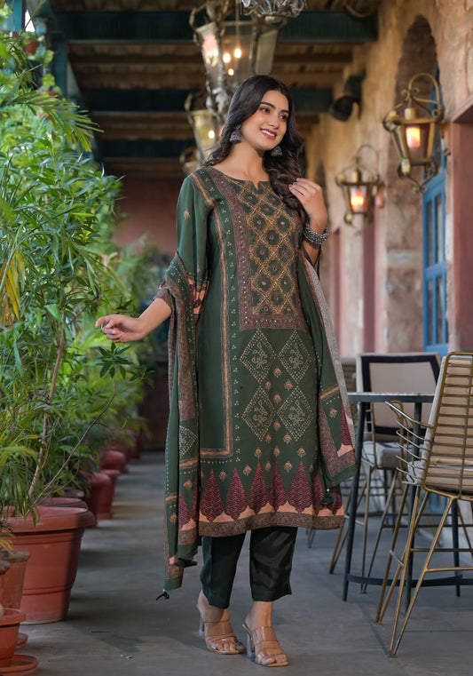 Muslin Suit with Muslin Dupatta and Pant