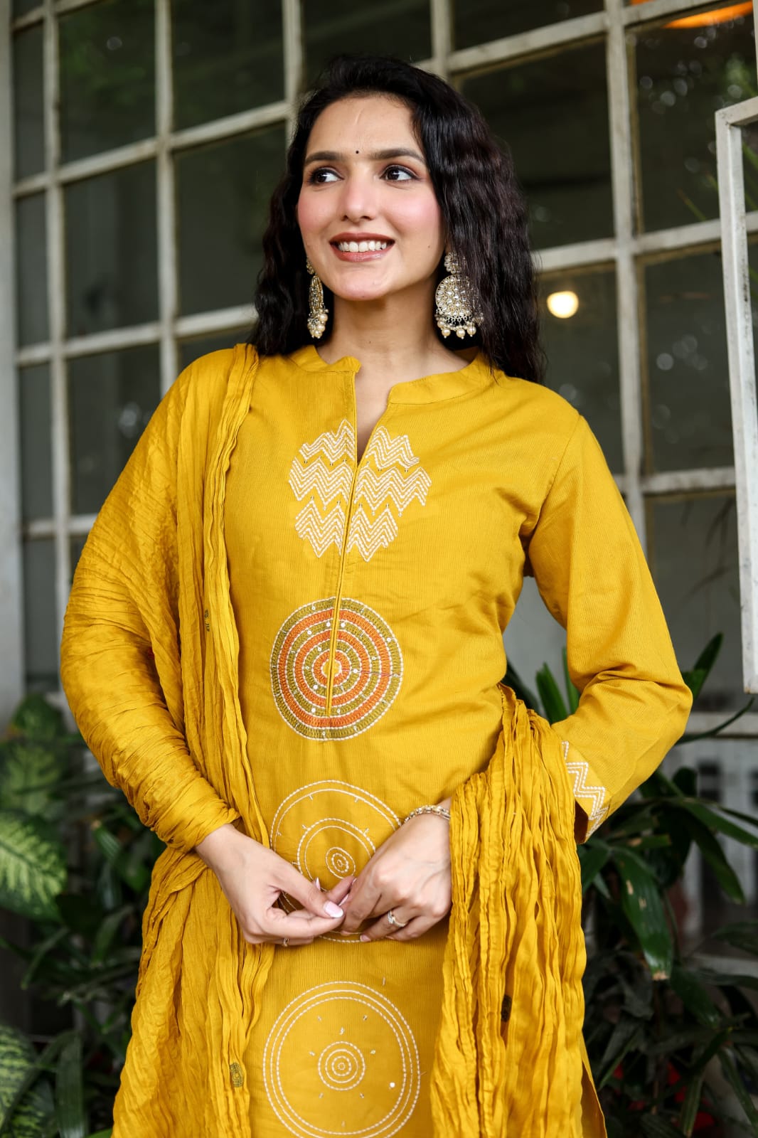 Straight Cotton Suit with Malmal Cotton Dupatta