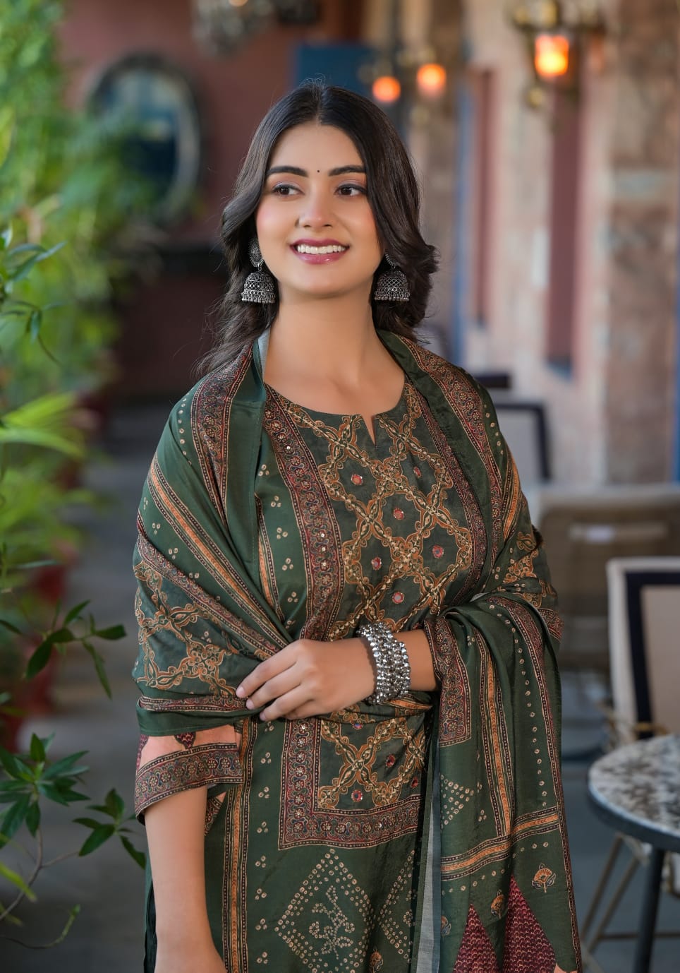 Muslin Suit with Muslin Dupatta and Pant