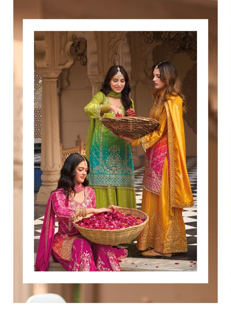Kurti with Sharara and Chinon Dupatta